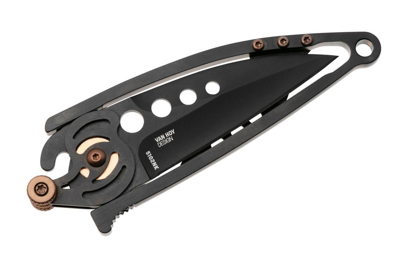 CRKT Snap Lock Black 5102NK Black Titanium Nitride 420J2, Black Stainless Steel, zakmes, Ed Van Hoy design
