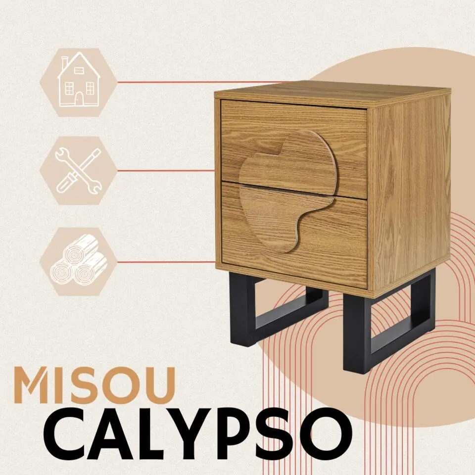 MISOU Nachtkastje Calypso - Bruin