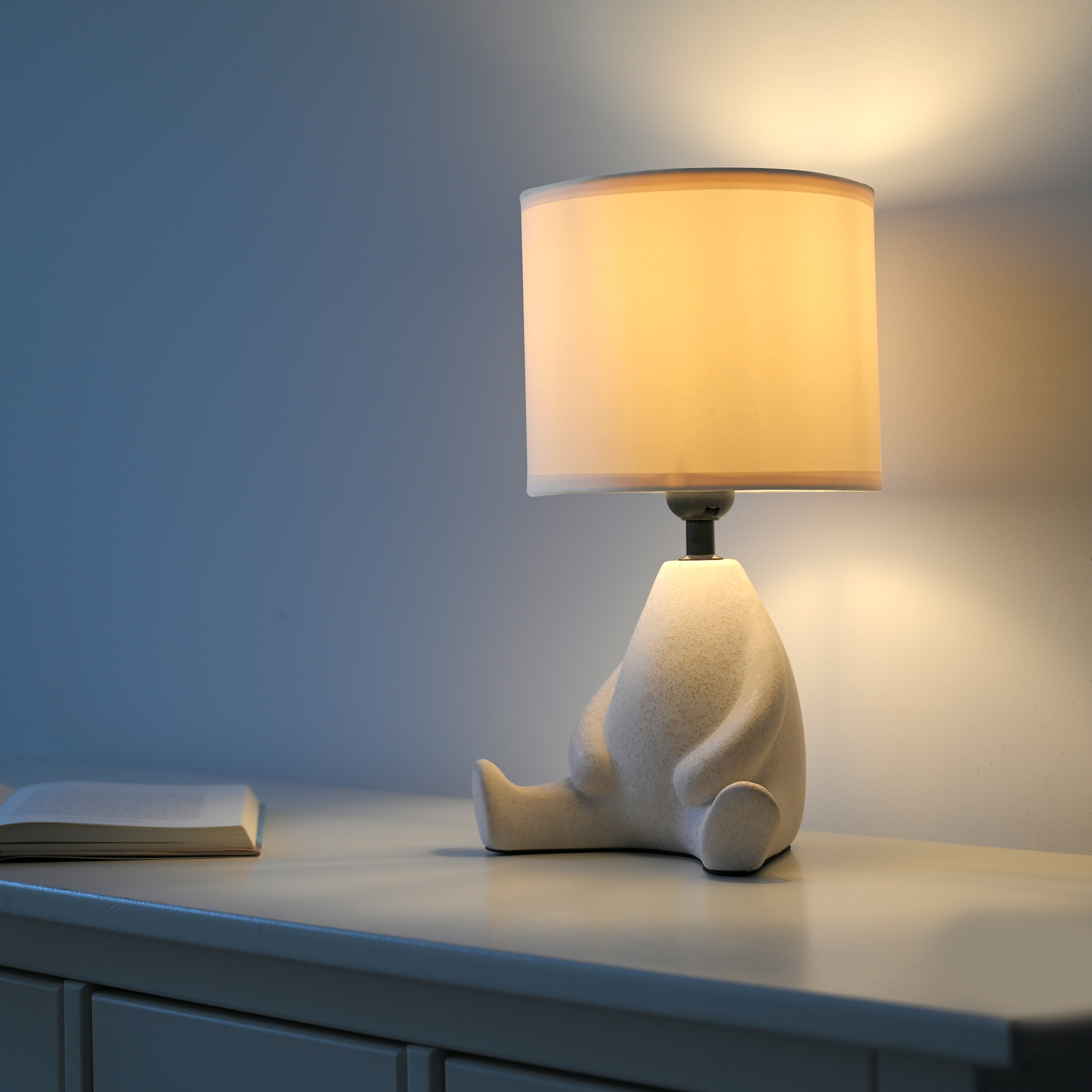 Tischleuchte - beige - Keramik - 32 cm hoch