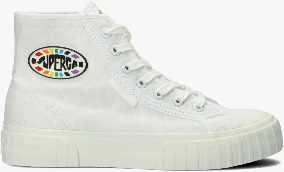 SUPERGA witte superga hoge sneaker 2696 strip multic logo