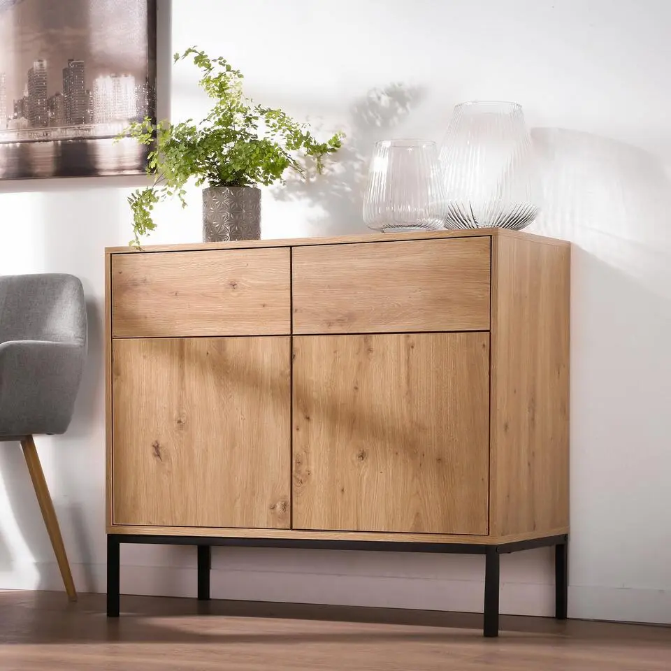 CALICOSY - Dressoir LENNY - Eik - 80x90x40 cm
