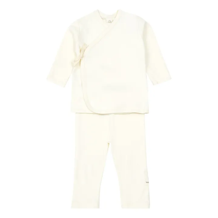 Bamboo Baby Ensemble Kimono et Legging Coton Bio | Ecru