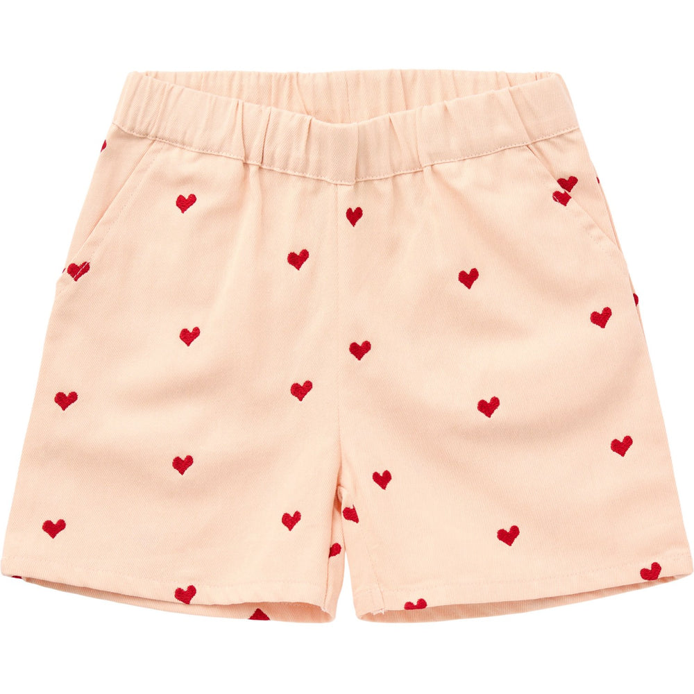 Køb COPENHAGEN COLORS Dusty Rose W. Berry Hearts Twill Heart Shorts