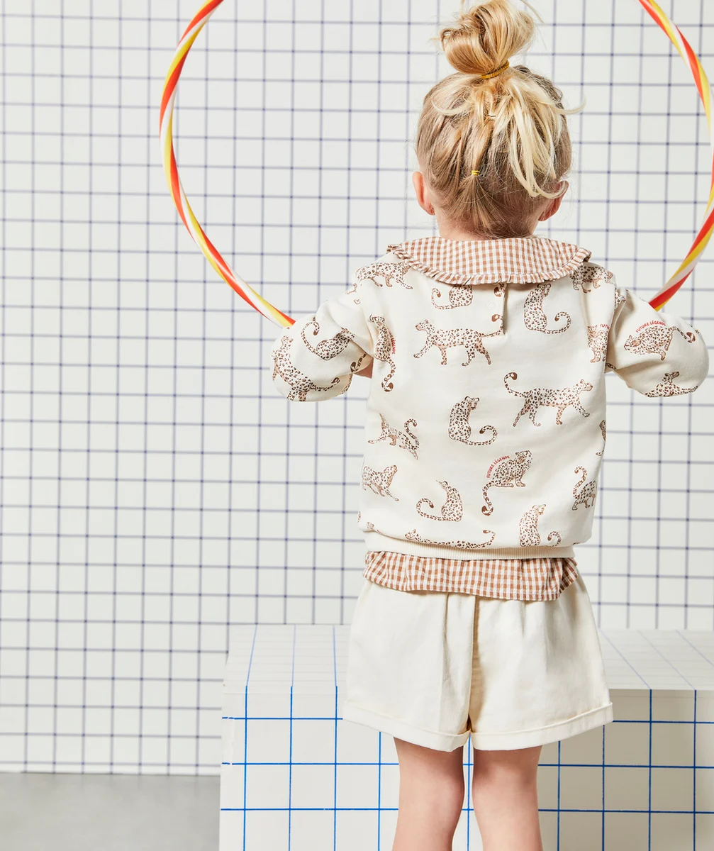 SHORT BÉBÉ FILLE EN FIBRES RECYCLÉES ÉCRU