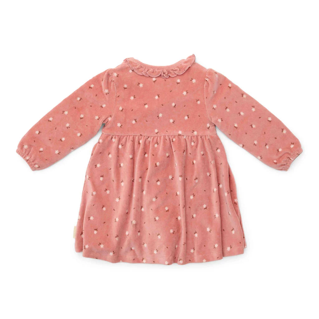 Little Dutch gebloemde corduroy kokerjurk roze