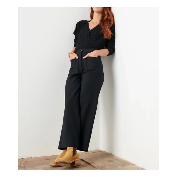 Sessùn Pantalon Hudkin Gabardine | Noir