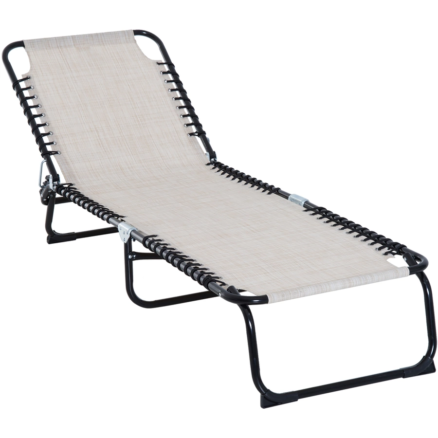 Outsunny Klappliege mit Klappbarkeitsfunktion beige