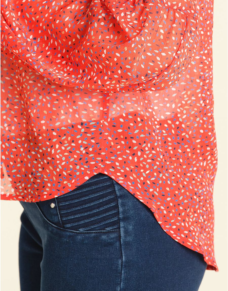 Blouse rouge en voile