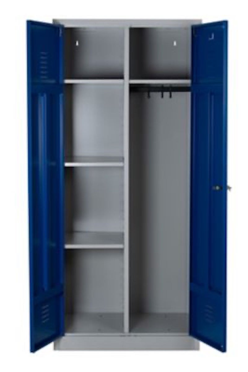 PROREGAL Metalen Locker Flamingo HxBxD 180 x 80 x 50 cm Cilinderslot Grijsblauw