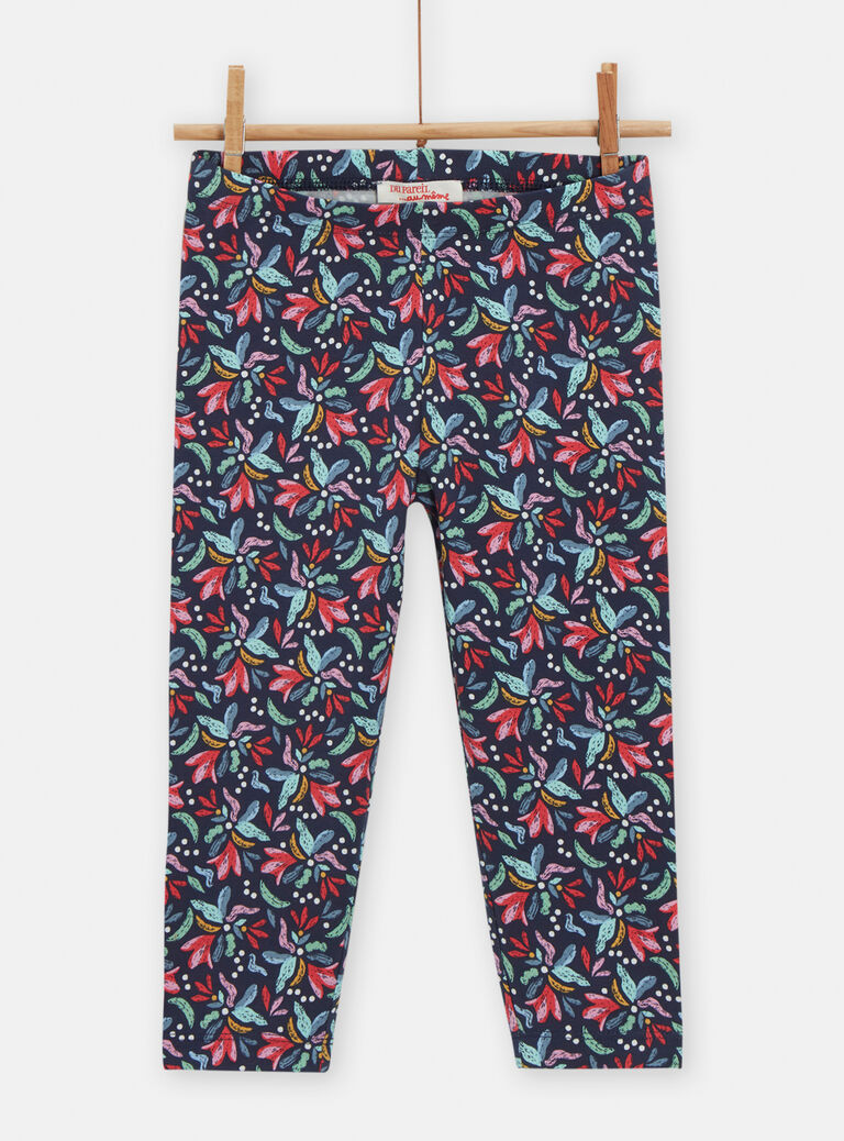 Legging à motif fleuri pour fille
