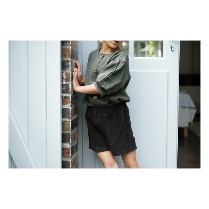 Poudre Organic Blouse Double Gaze de Coton Bio Poire | Vert foncé
