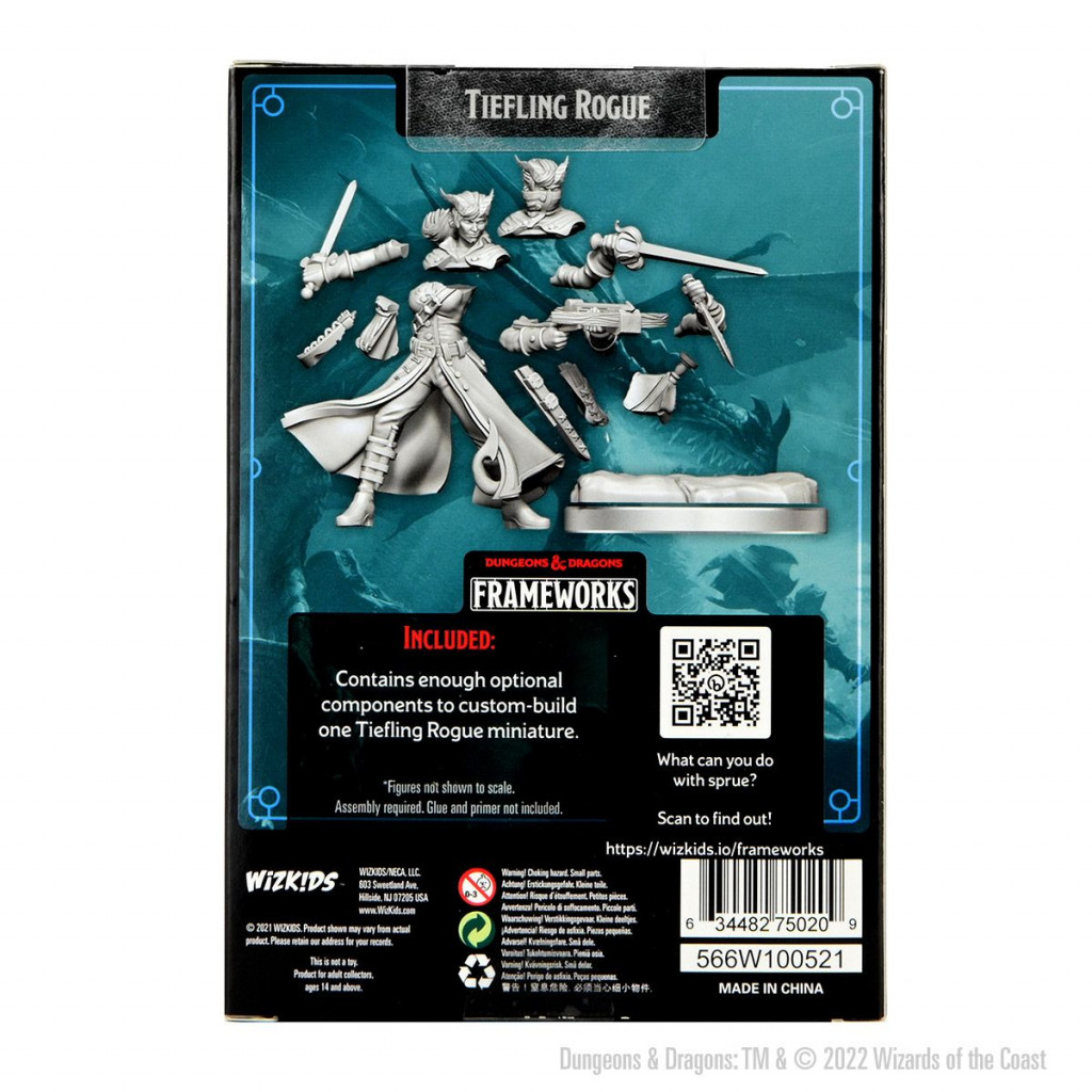 D&D Frameworks Unpainted Miniatures - Tiefling Rogue Female