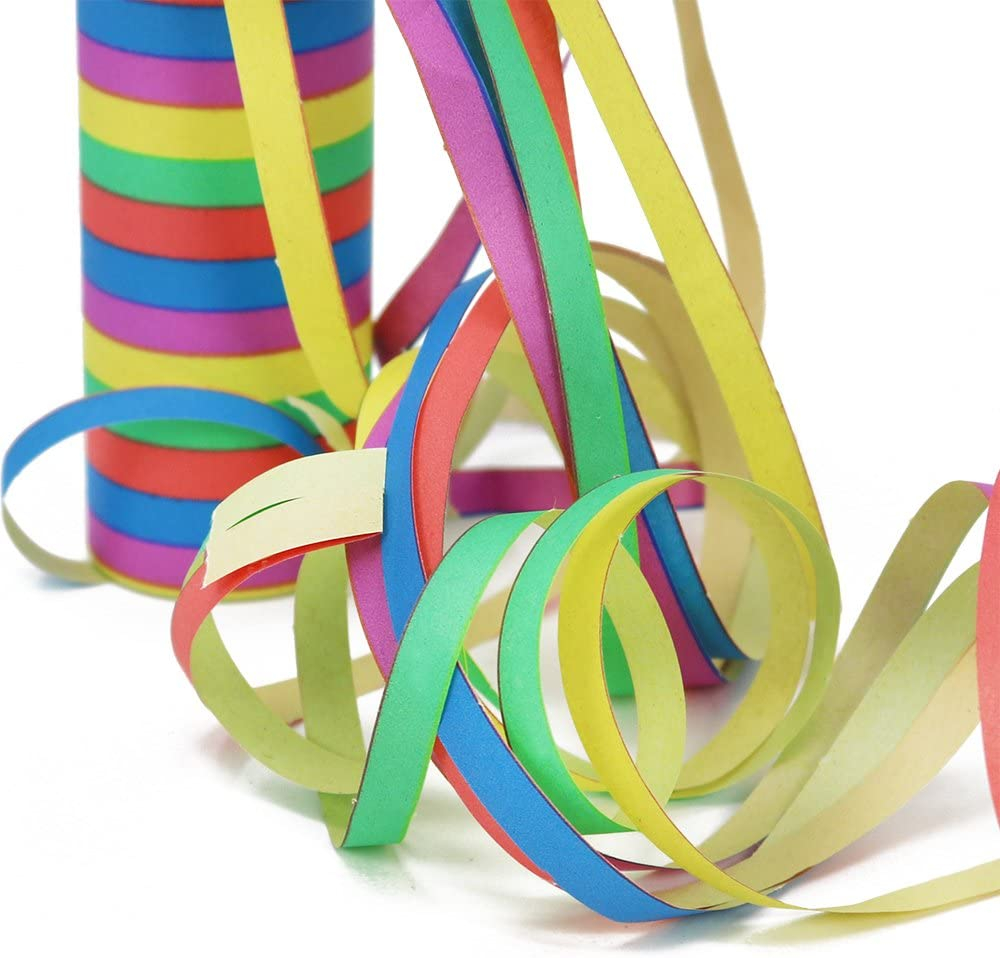 (3er Set) 4m Papier Luftschlangen Party Tisch Deko Rollen für Geburtstag / Hochzeit / Fasnacht - Bunt