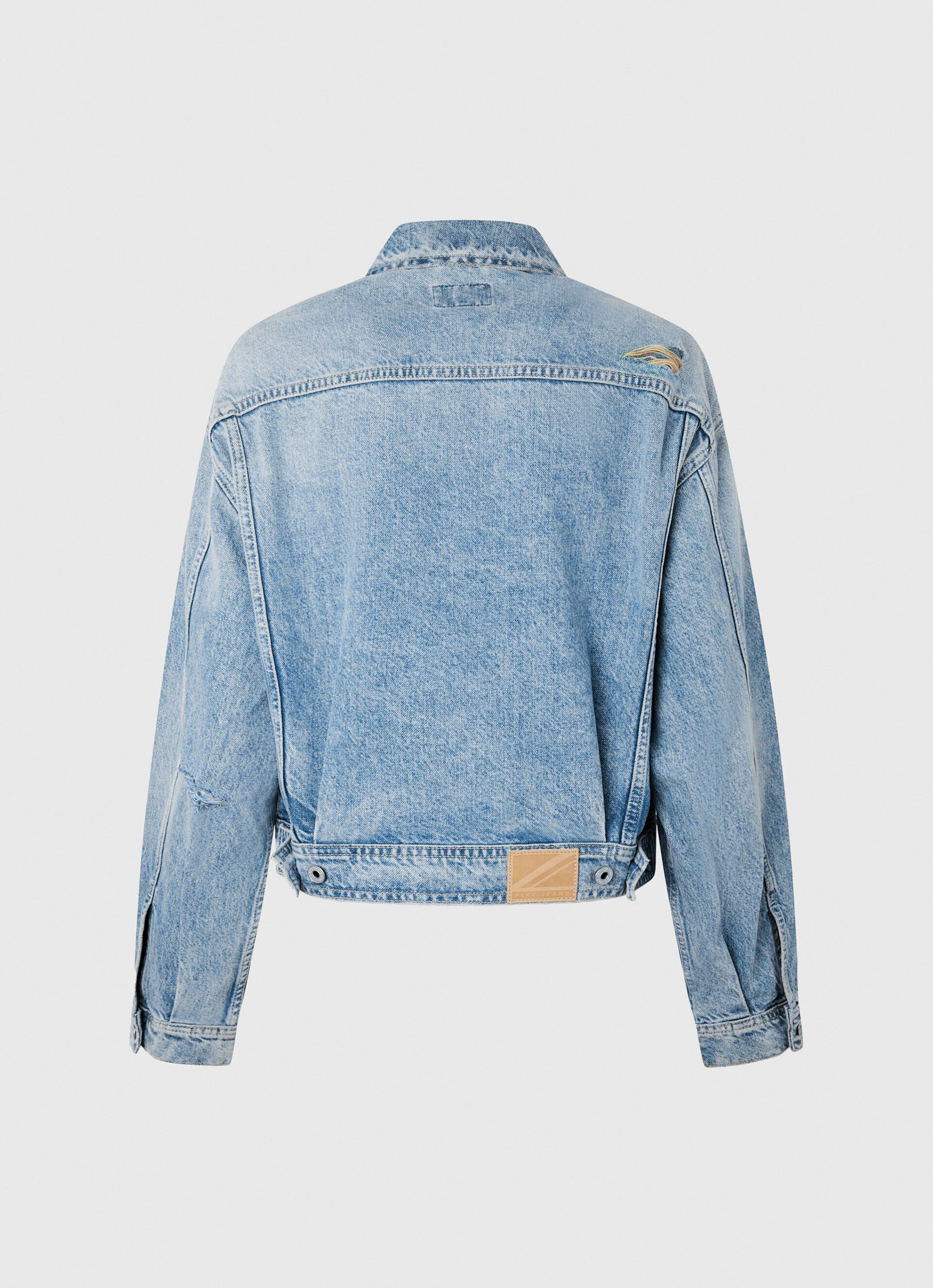 Jaqueta jeans com detalhes rasgados - jeans