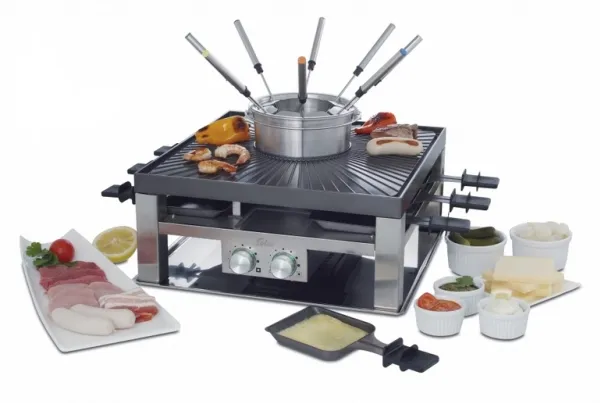 Solis Combi Grill 3 in 1, 8 person(er), Rustfrit stål, 2 zone(s), Rustfrit stål, Bordplade, 355 mm