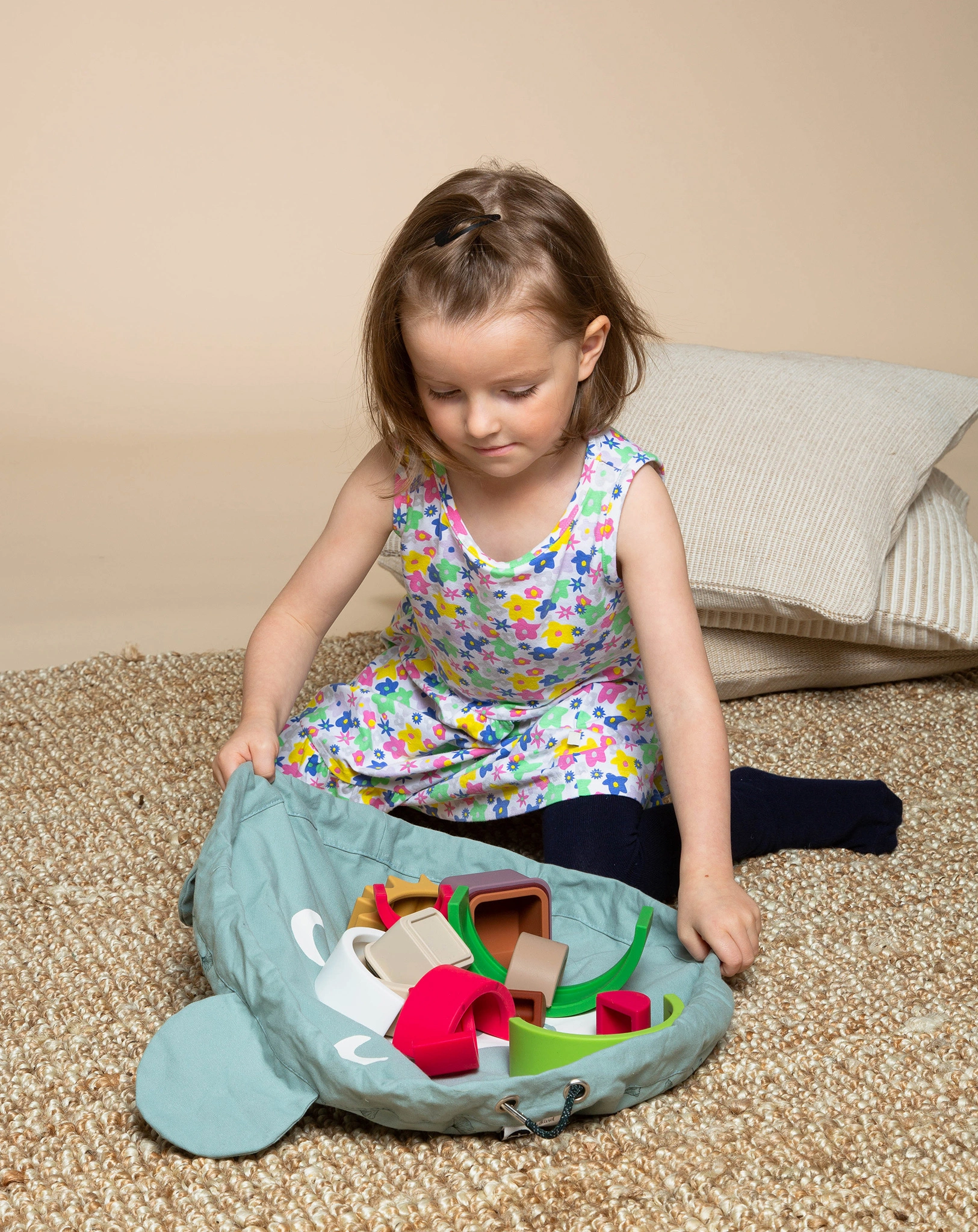 Indoor-Spielzeugsack TEDDY (50cm) in moosgrün