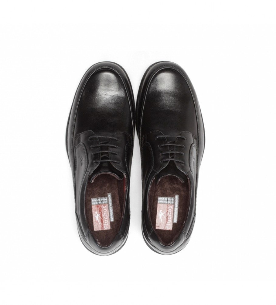 Sapatos de couro preto Fluchos Luca 8498