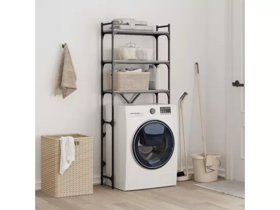 Étagère de lave-linge sonoma gris 67x25x163 cm bois ingénierie
