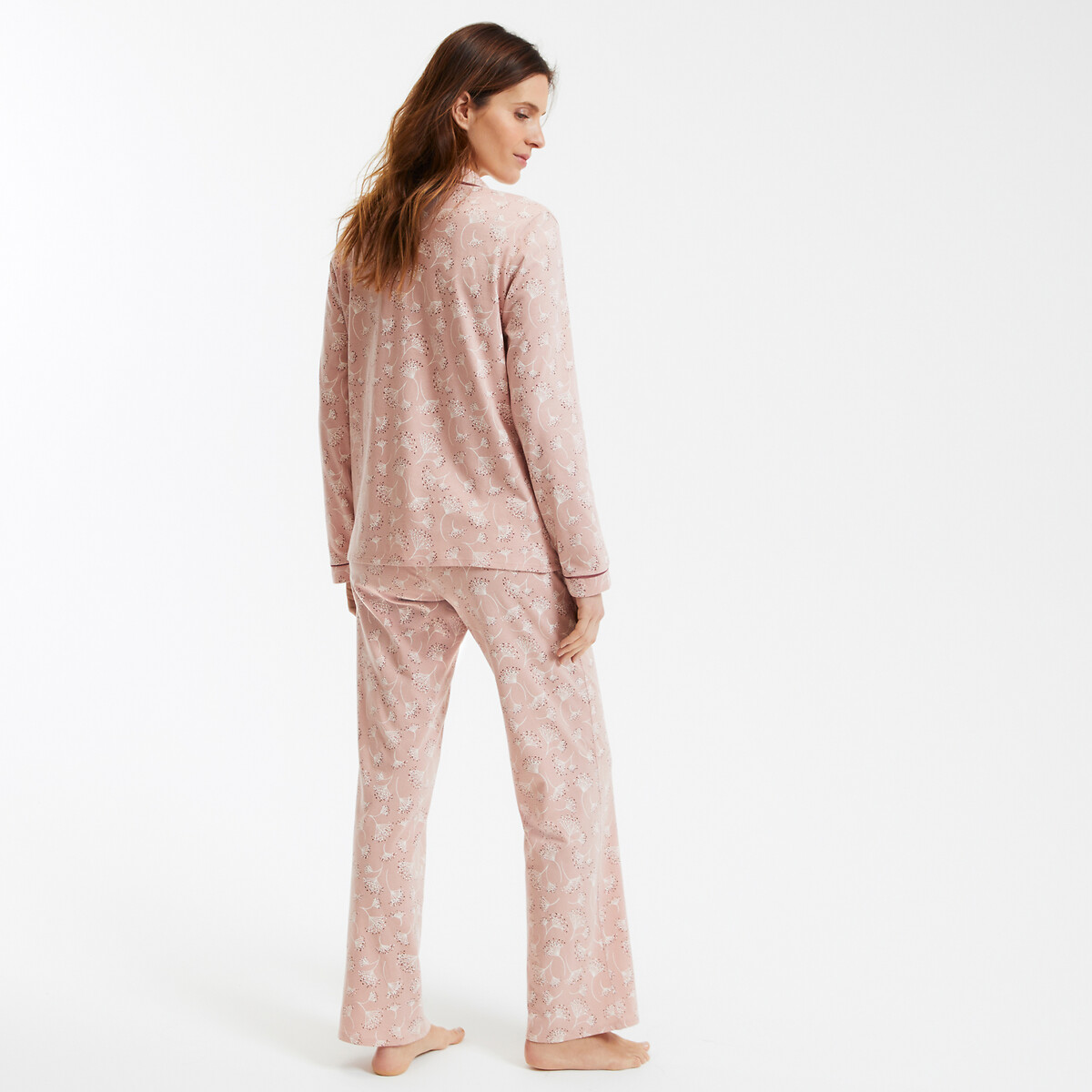 ANNE WEYBURN<br>Pijama de algodão estampado, mangas compridas