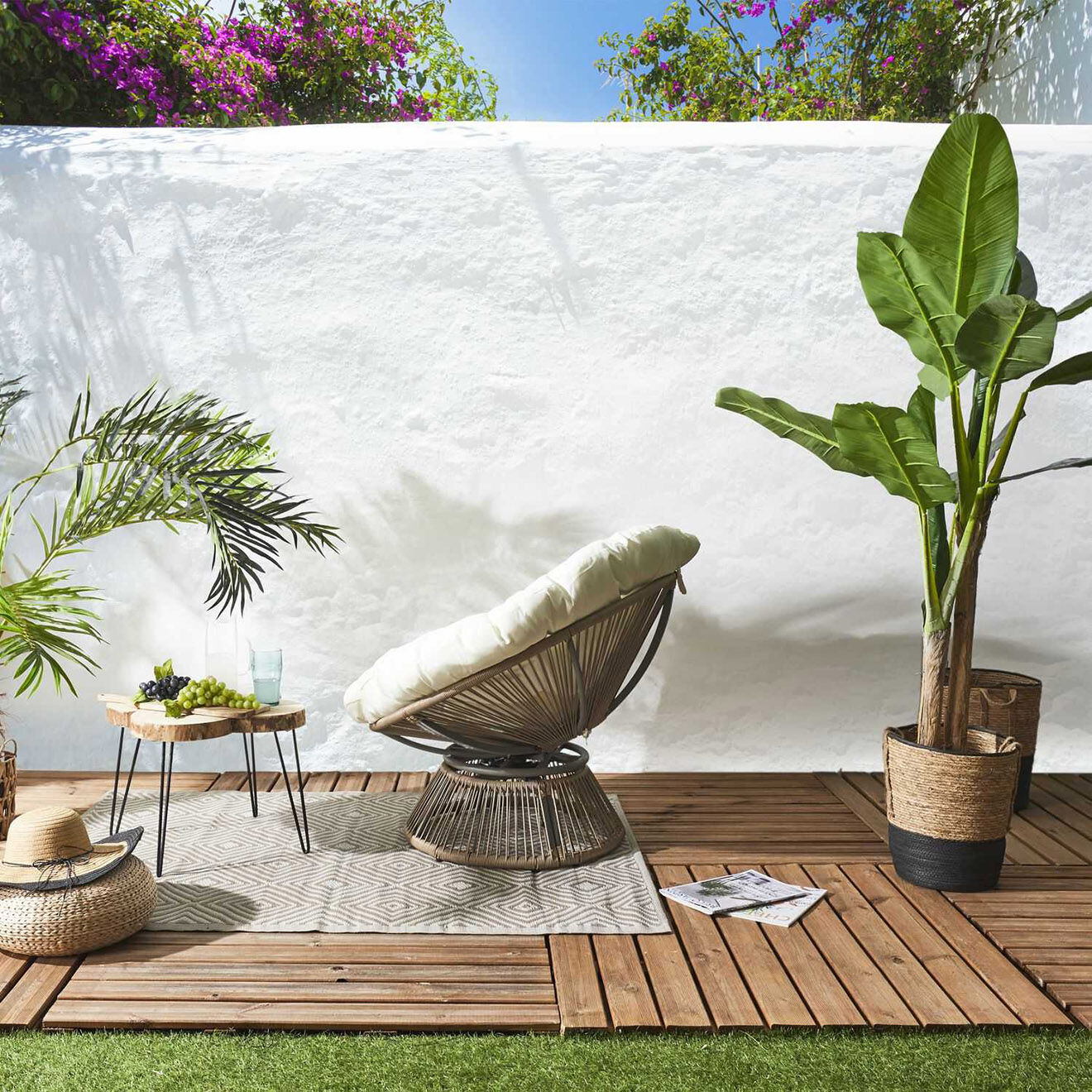 Home Deco Factory Fauteuil Cancun filaire naturel - 96x77x86 cm