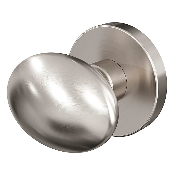 Bouton de porte double ovale GoodHome gris Ø. 65mm x l.45 x H. 66mm