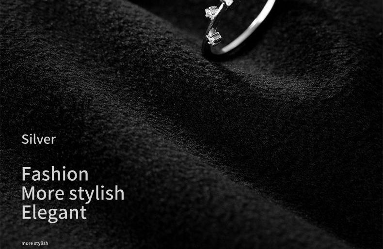 Gaya - Ster strass sterling zilveren open ring