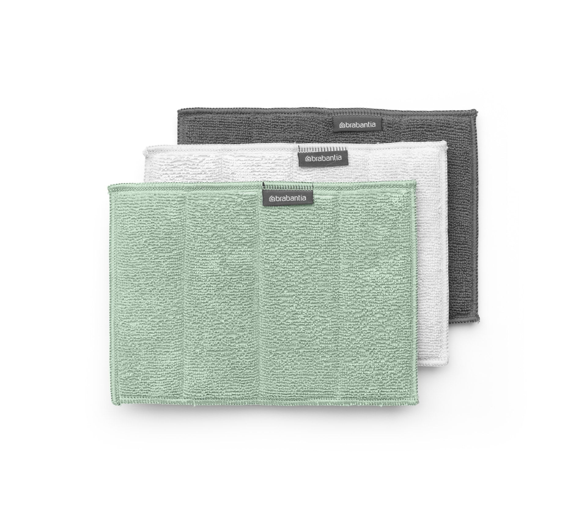 brabantia Microfaser Reinigungstücher SINKSIDE 3er Set grün/grau