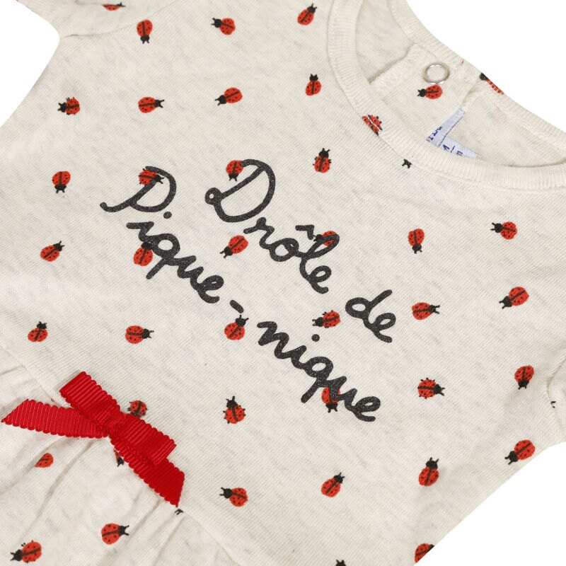 Robe en coton écru imprimé coccinelle bébé fille Absorba Aucune nuance