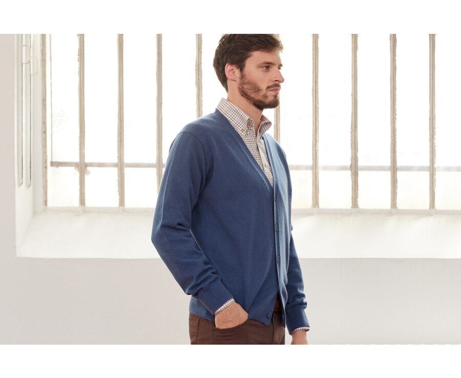 Gilet homme laine Bleu Pétrole - OWEN II