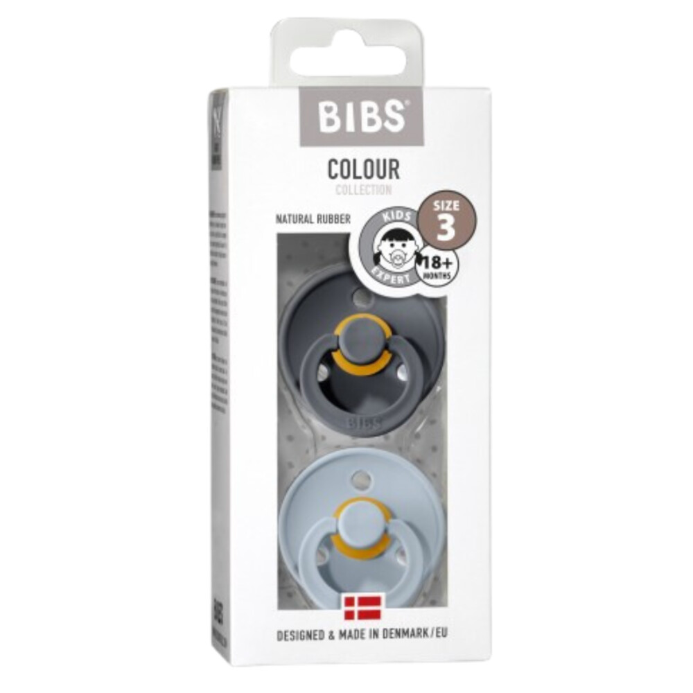 Bibs Fopspeen Maat 3 18+ mnd Iron Baby Blue2 stuks