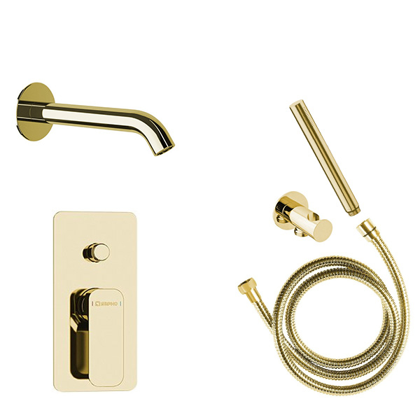 Sapho inbouw badkraan met handdouche goud