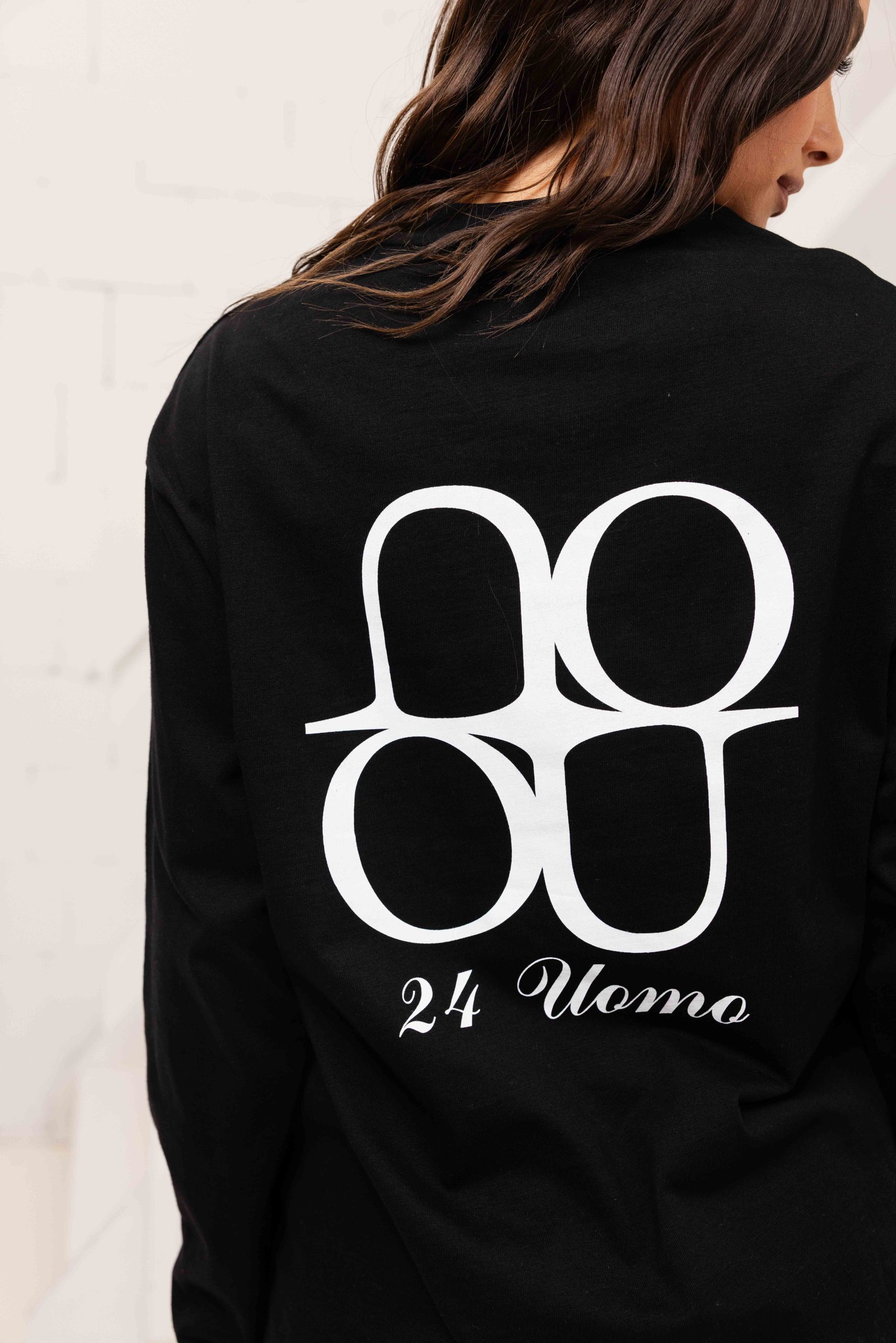 24 Uomo Symbol Longsleeve Shirt Dames Zwart/Wit
