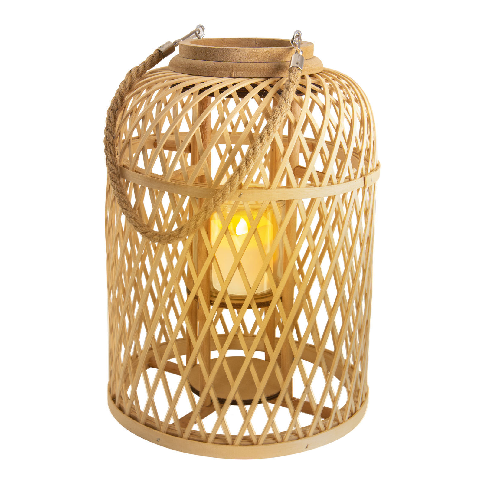 Solar-LED-Leuchte - natur - Bambus - 38 cm hoch