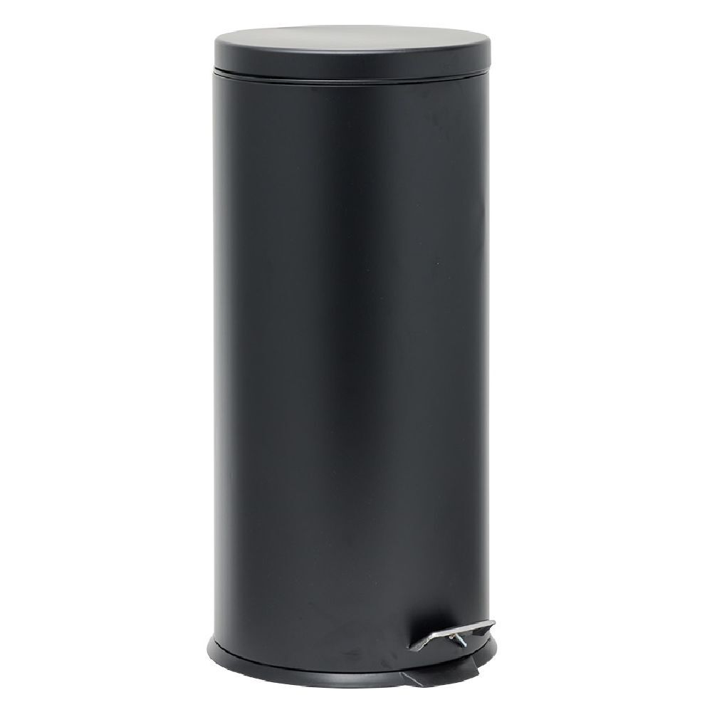 Poubelle ronde à pédale métal Noir 30l