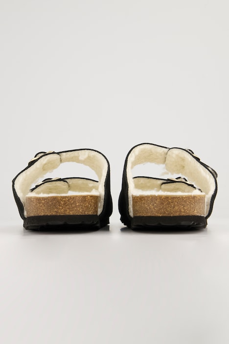 Lederpantolette Wollfutter