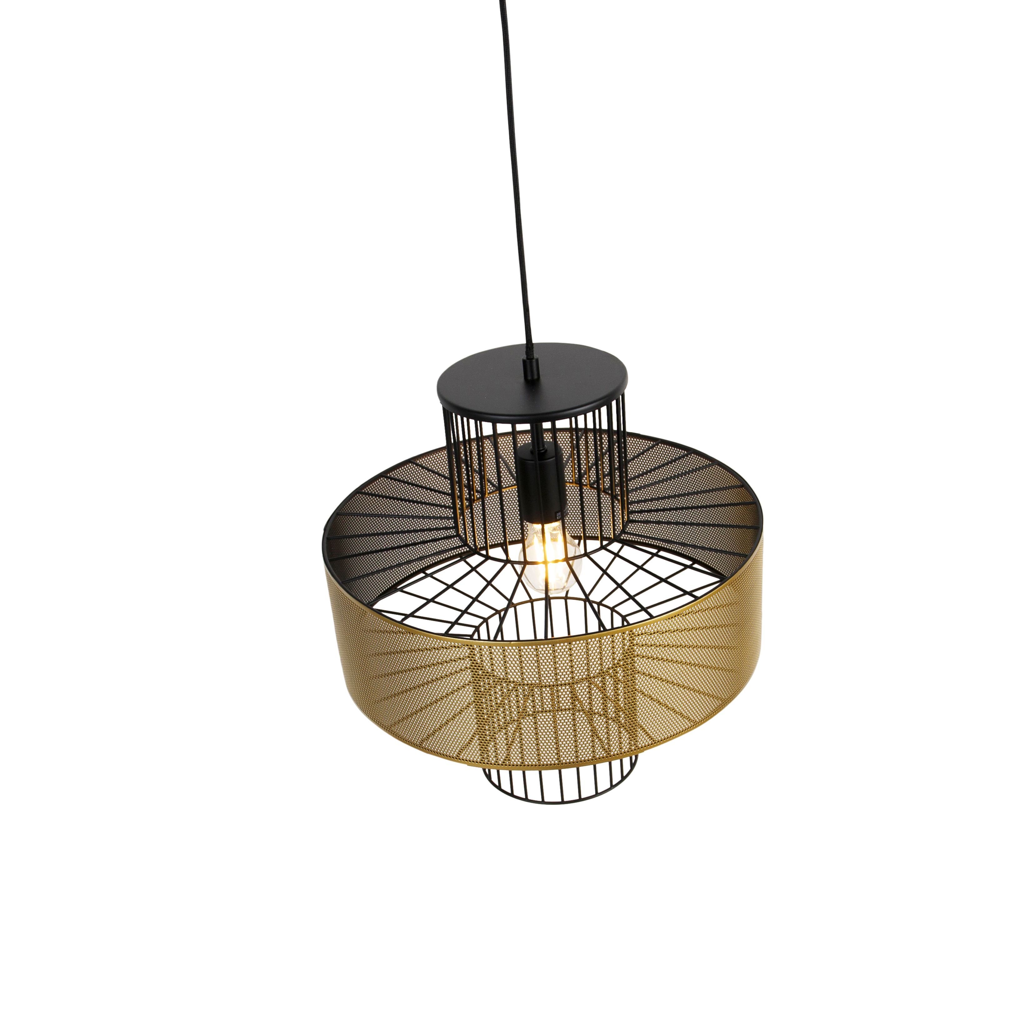 Design hanglamp goud met zwart 40 cm - Tess