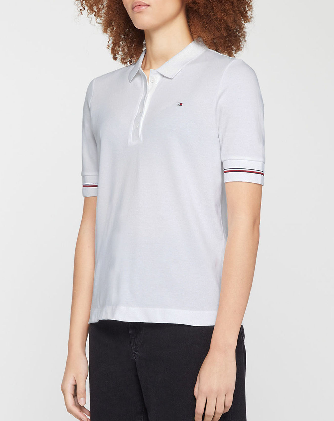 Tommy Hilfiger Polo Regular Global Stripe blanc