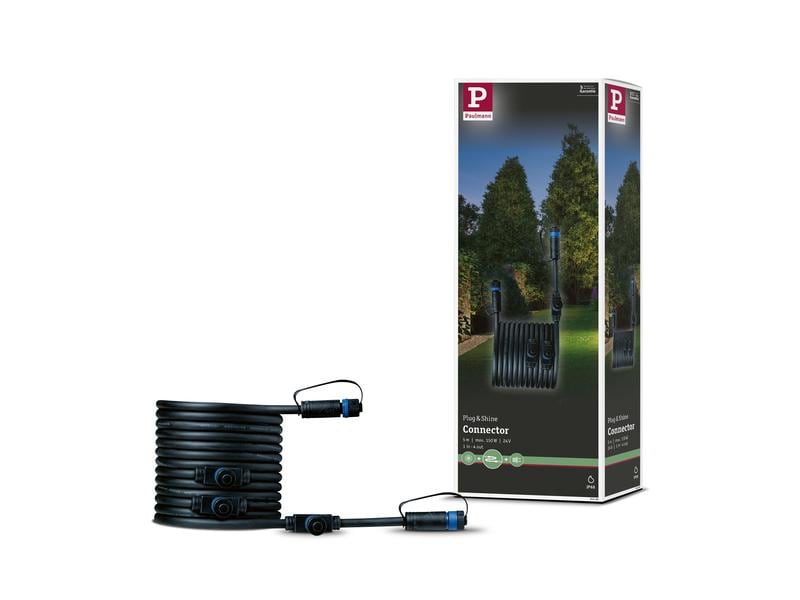 Paulmann Verlängerungskabel Plug & Shine IP68, 5m, Schwarz Verbindungskabel