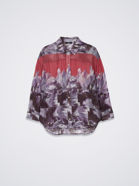Camisa de liocel estampada - Multicolorida