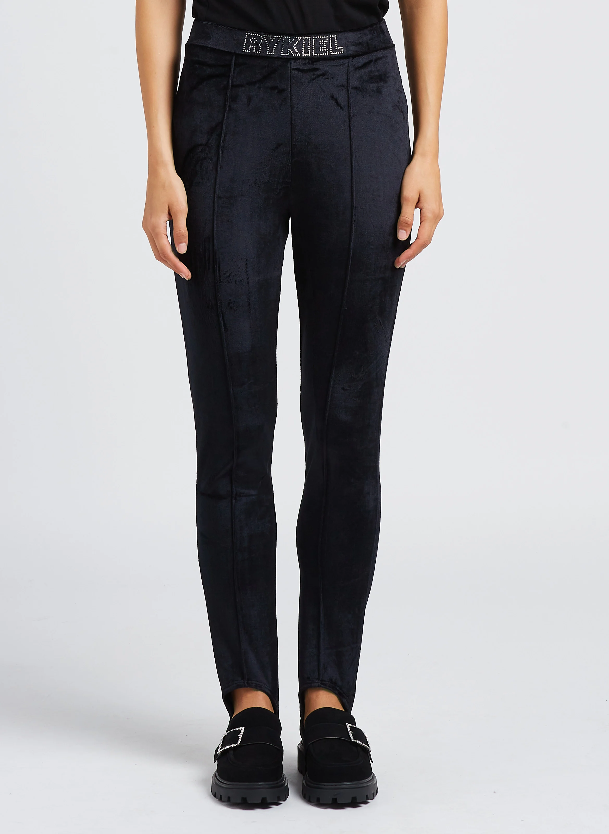 Legging fuseau taille haute en coton | Noir