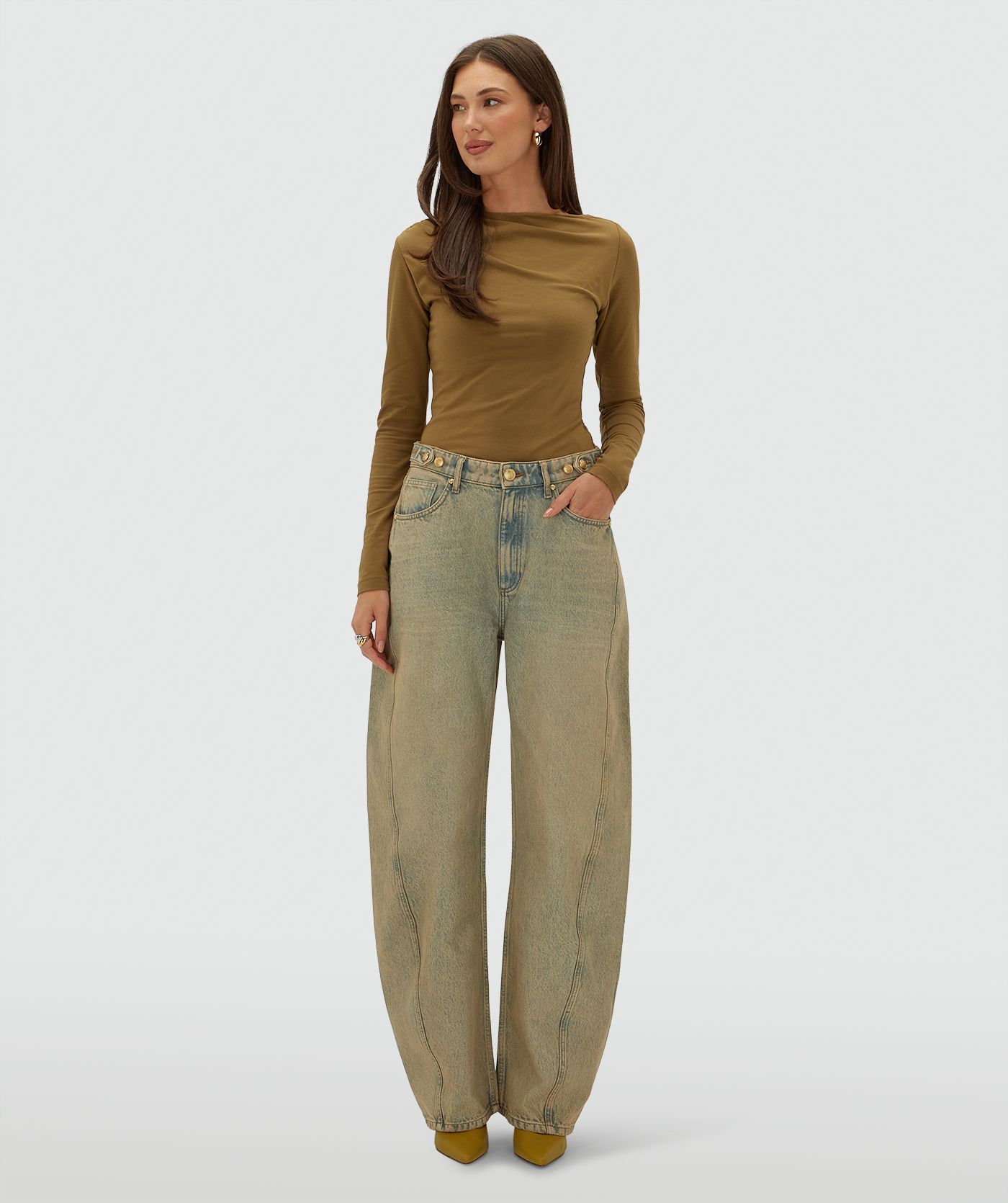 JV-DEWI balloon fit jeans - dirty wash denim