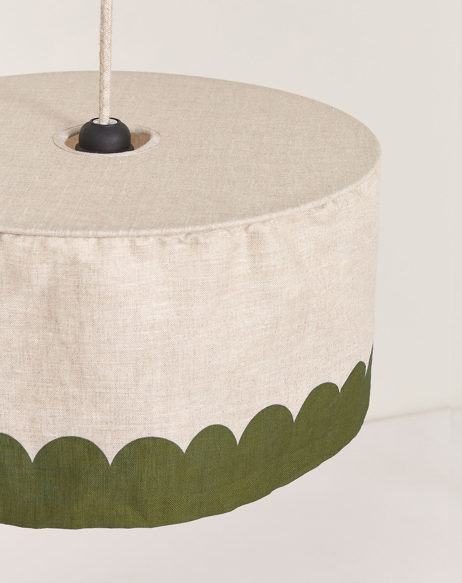 Abat-jour en lin pour suspension diam. 40cm vibes | Vert
