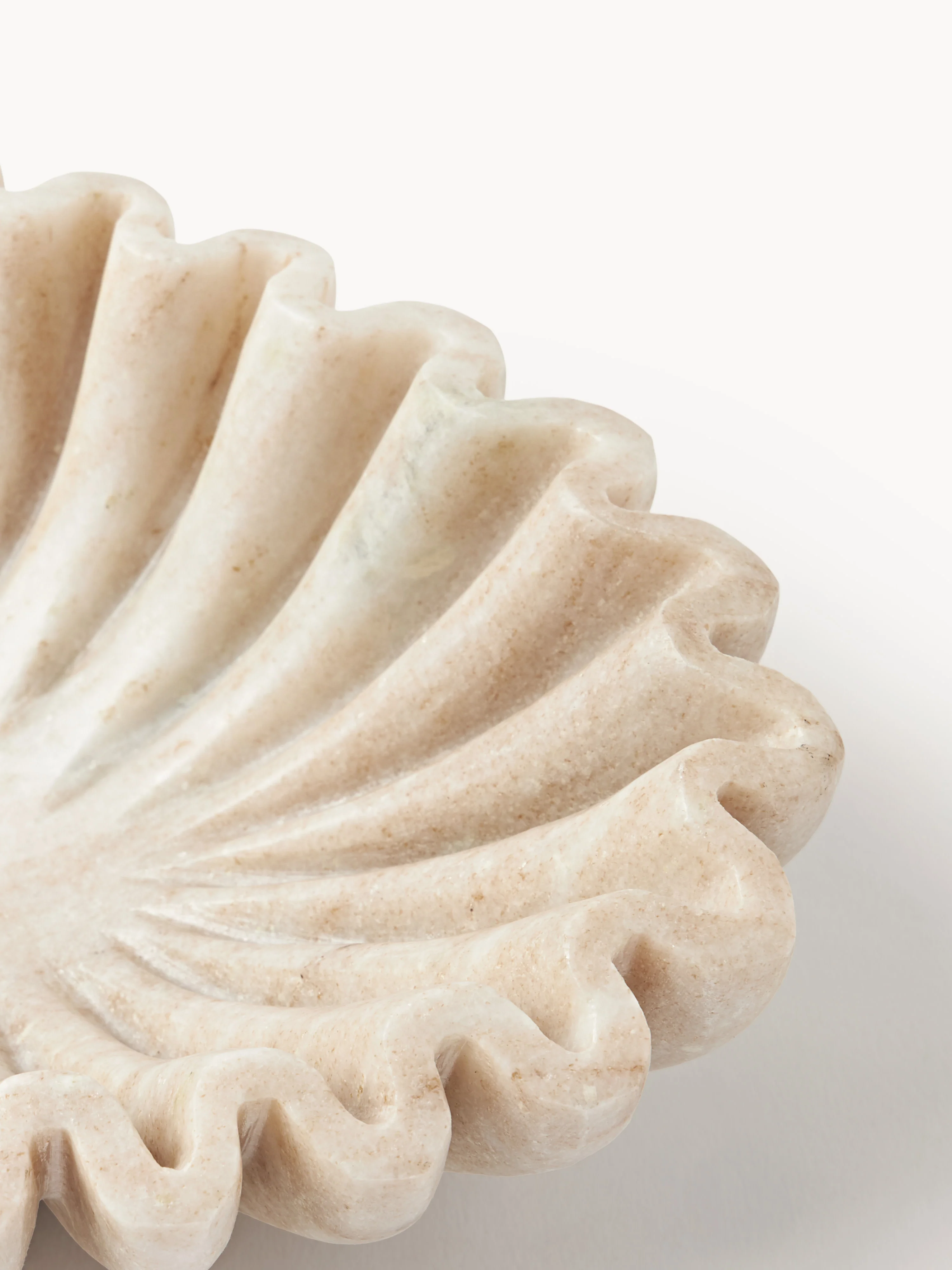 Handgemaakte ovale decoratieve schaal Santorini van marmer, B 35 cm