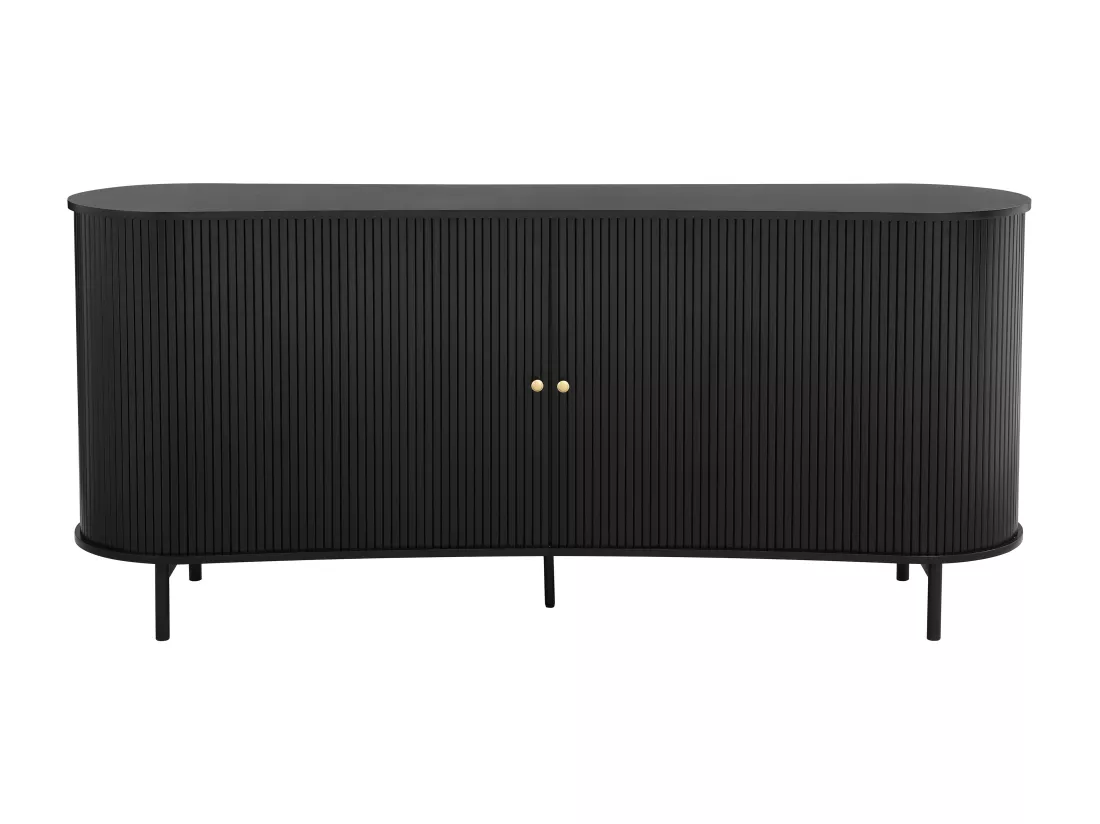 Buffet avec 2 portes coulissantes en MDF - Noir - SEVATO