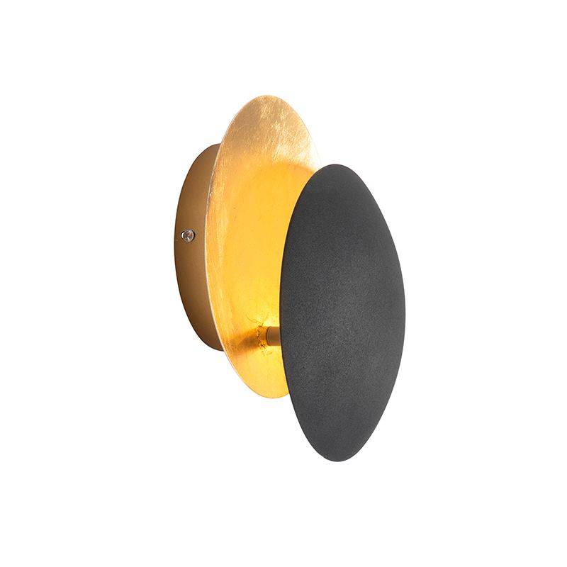 Moderne wandlamp zwart met goud - Sunrise