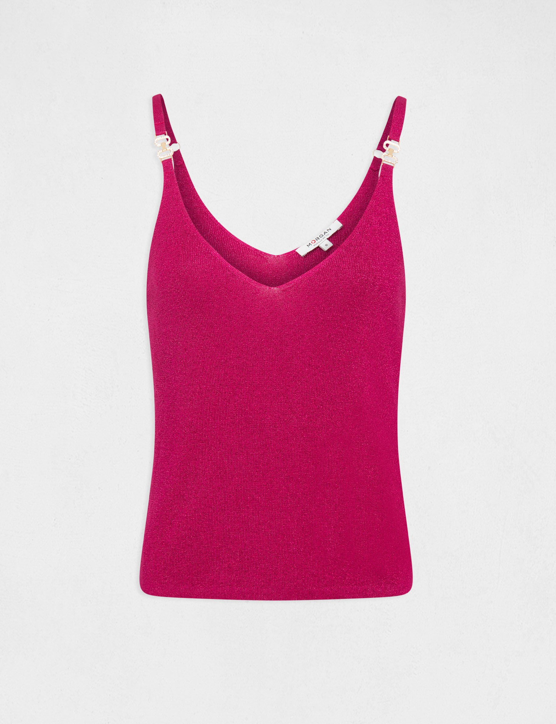 Pull débardeur bretelles fines rose fonce femme - rose_fonce