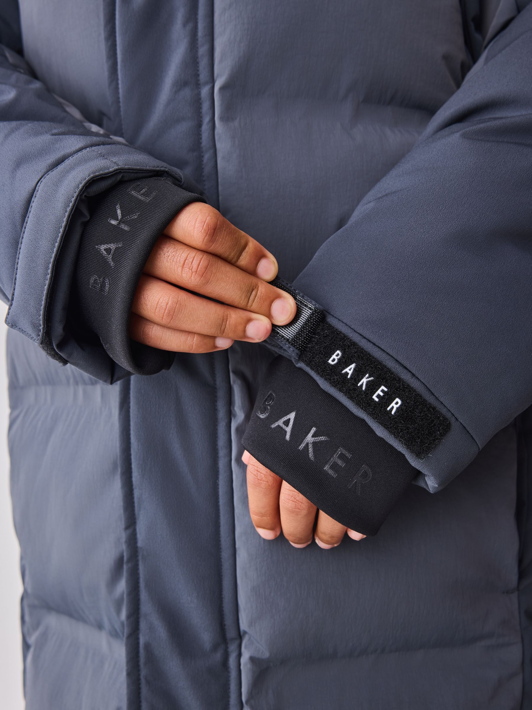 Antraciet - Baker By Ted Baker regenbestendige gewateerde lange jas