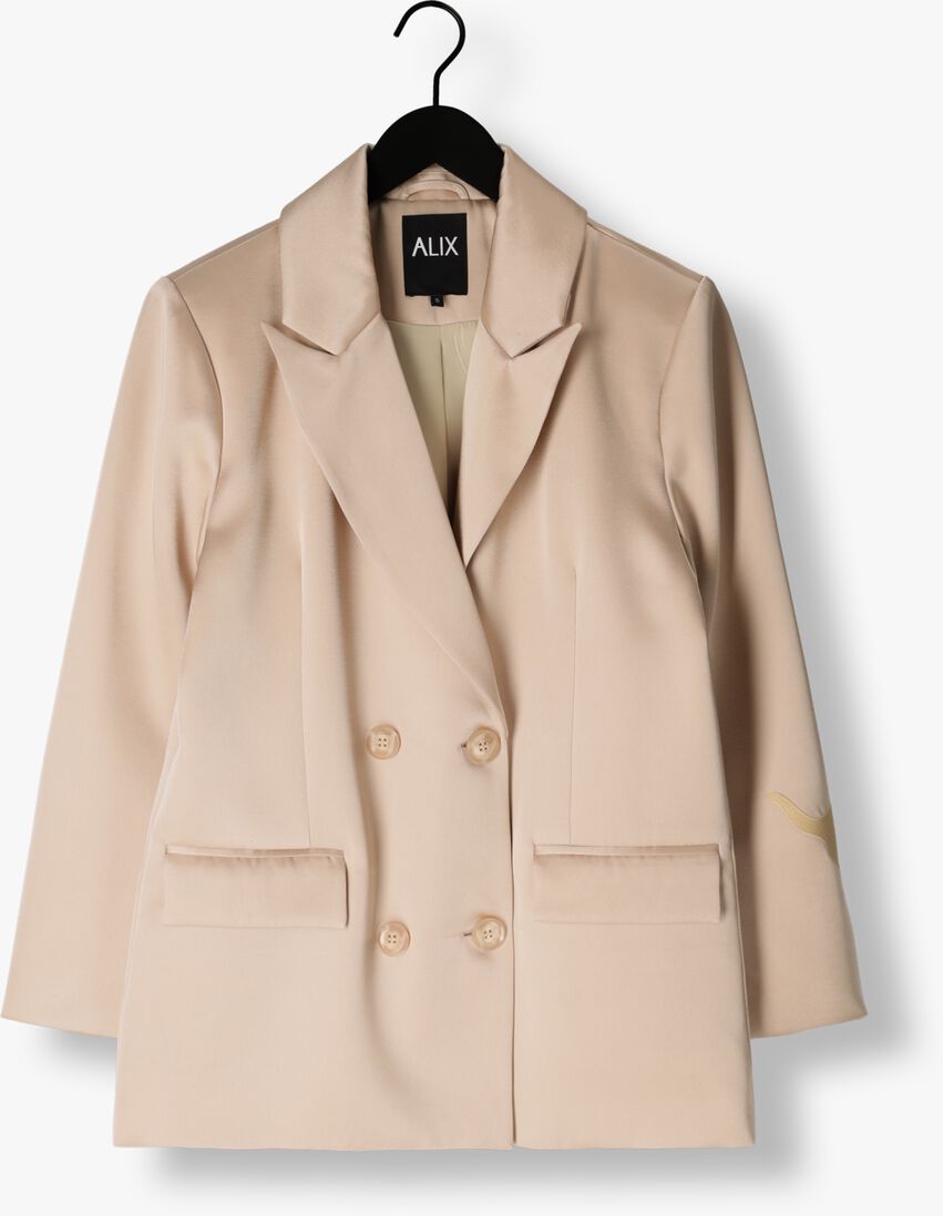 ALIX THE LABEL ecru alix the label blazer ladies woven shiny coat