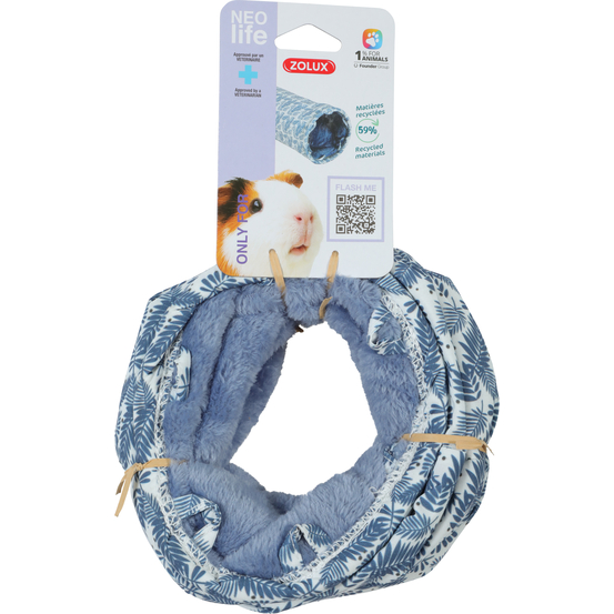 Tunnel connectable Neolife pour cochon d'inde en polyester bleu Ø.15cm
