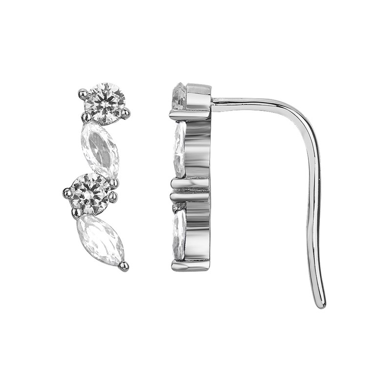 Boucles d'oreilles earcuff en Argent avec oxyde de zirconium blanc